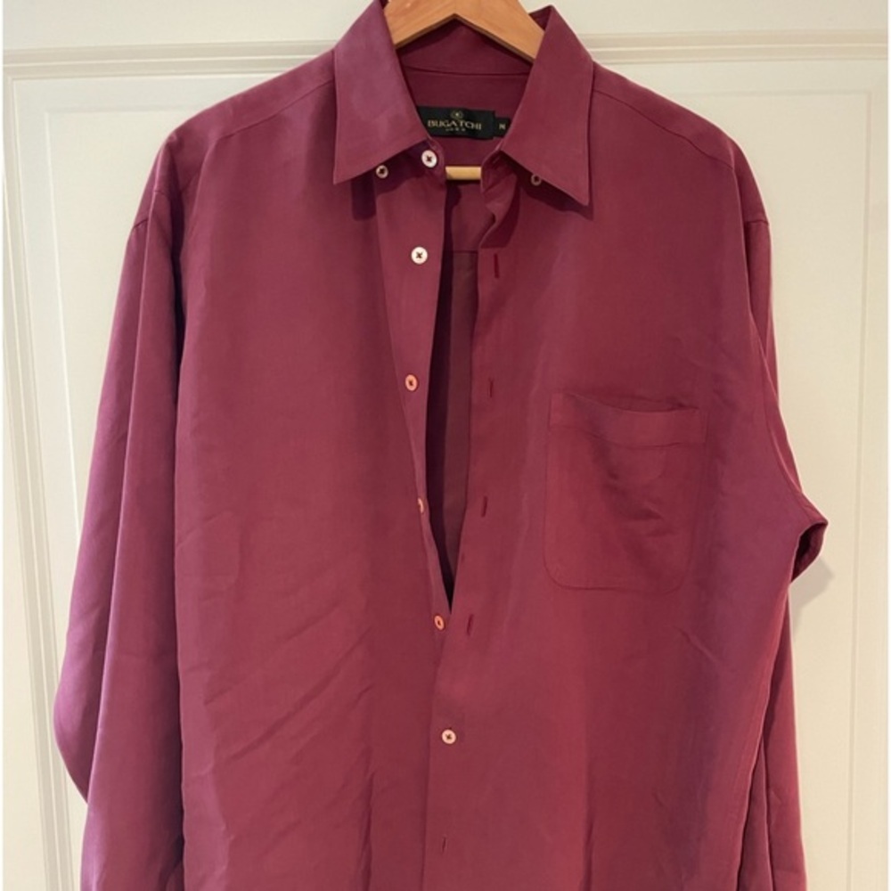 Bugtachi Men’s Shirt, size Medium, burgundy